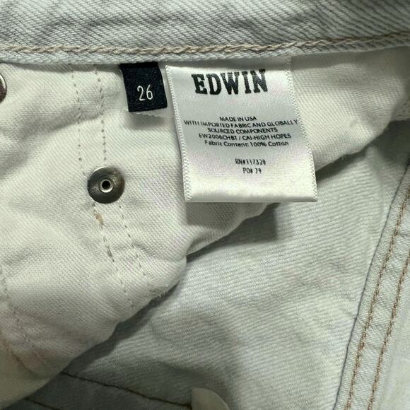 NWT Edwin Women's Cai Straight Leg Jeans High Hopes Light Blue Wash Sz 26 - Picture 6 of 9